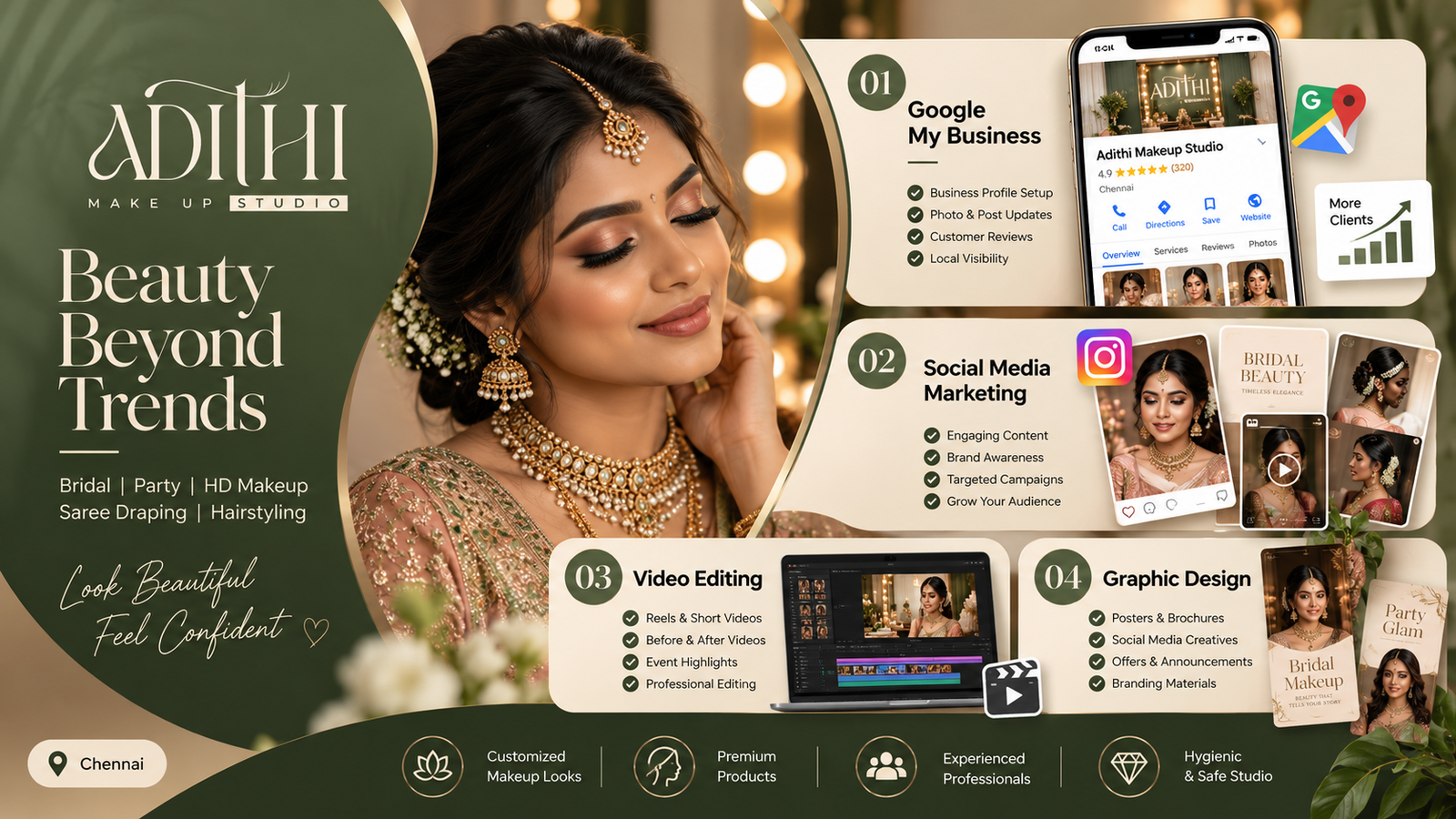 Adithi Makeup Studio case study – How Did We Improve Online Visibility for Bridal Makeup Searches?