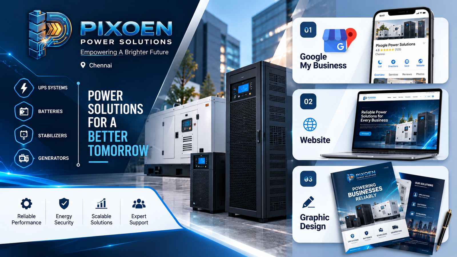 Pixoen Power Solutions case study – Our Work: Industrial Website Development for Pixoen Power Solutions